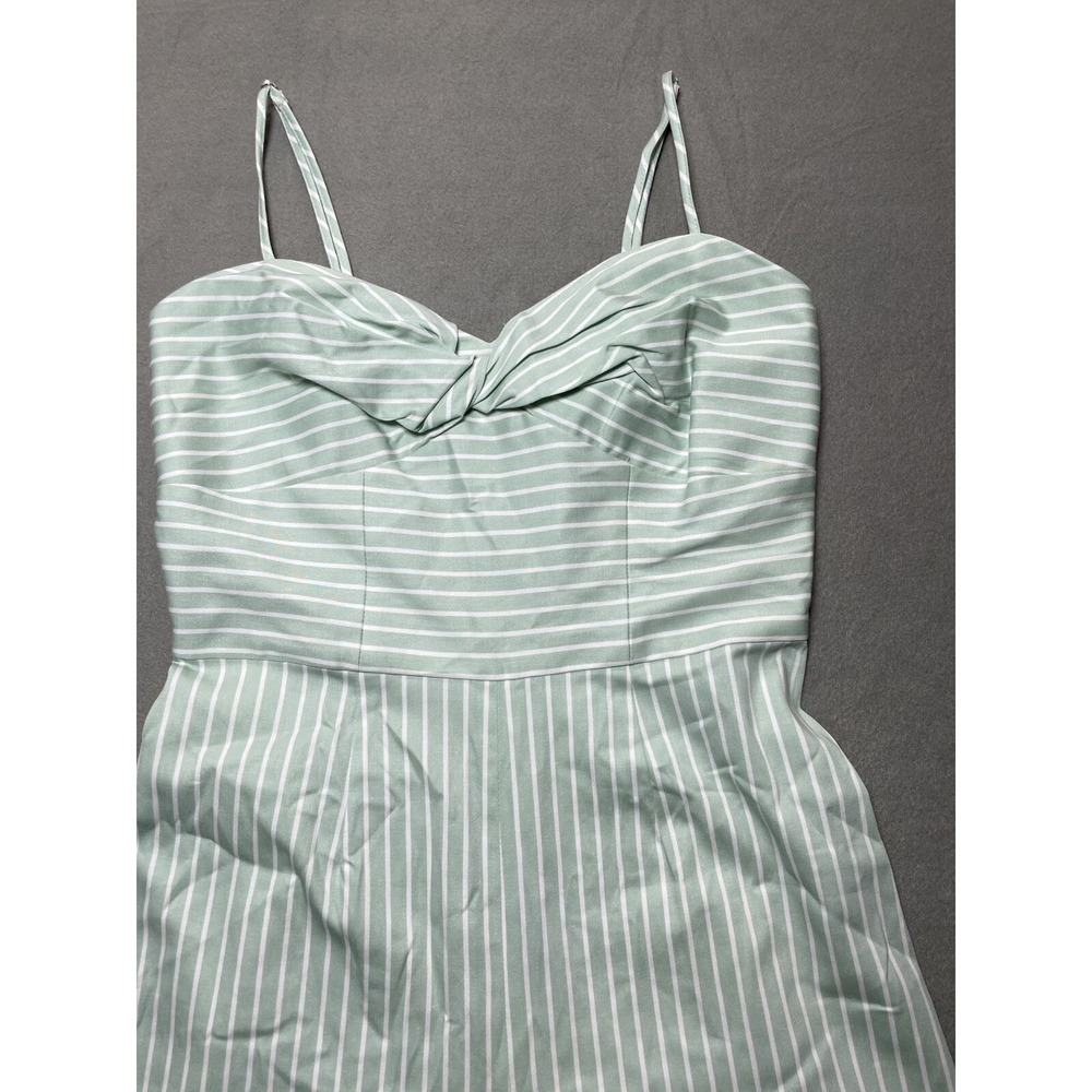 Wide Leg Jumpsuit Women's Size 2 Striped Cropped Mint Green White‎ Spring Easter